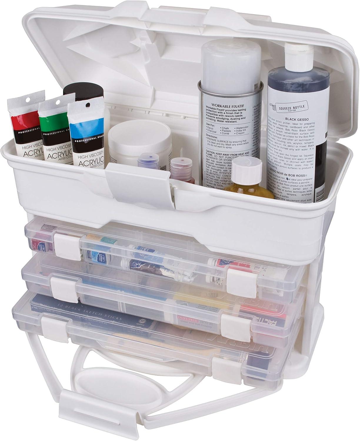 image:imageArtBin 6994AB Solutions Cabinet Portable Art amp Craft Organizer with Handle amp Drawers 1 Plastic Storage Case ClearAquaWhite