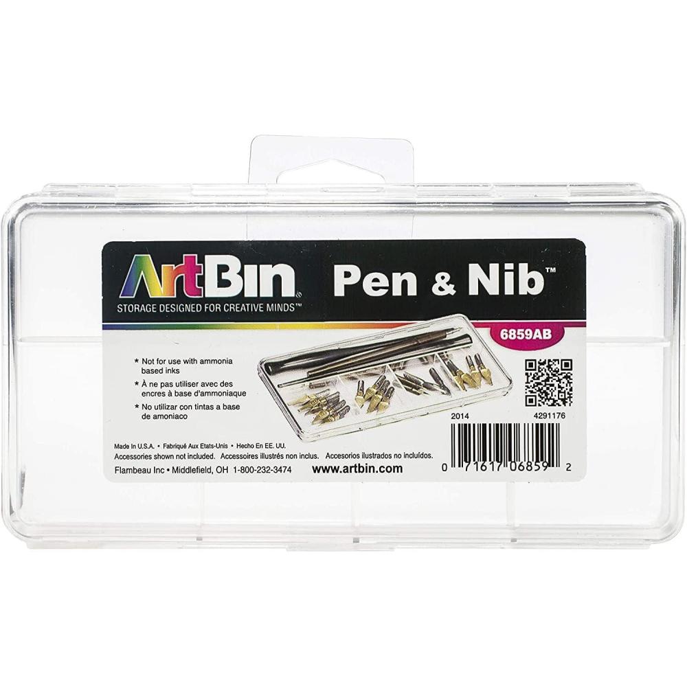image:imageArtBin 6859AB Pen and Nib Box Art amp Calligraphy Organizer 1 Plastic Storage Box ClearPen Nib Storage