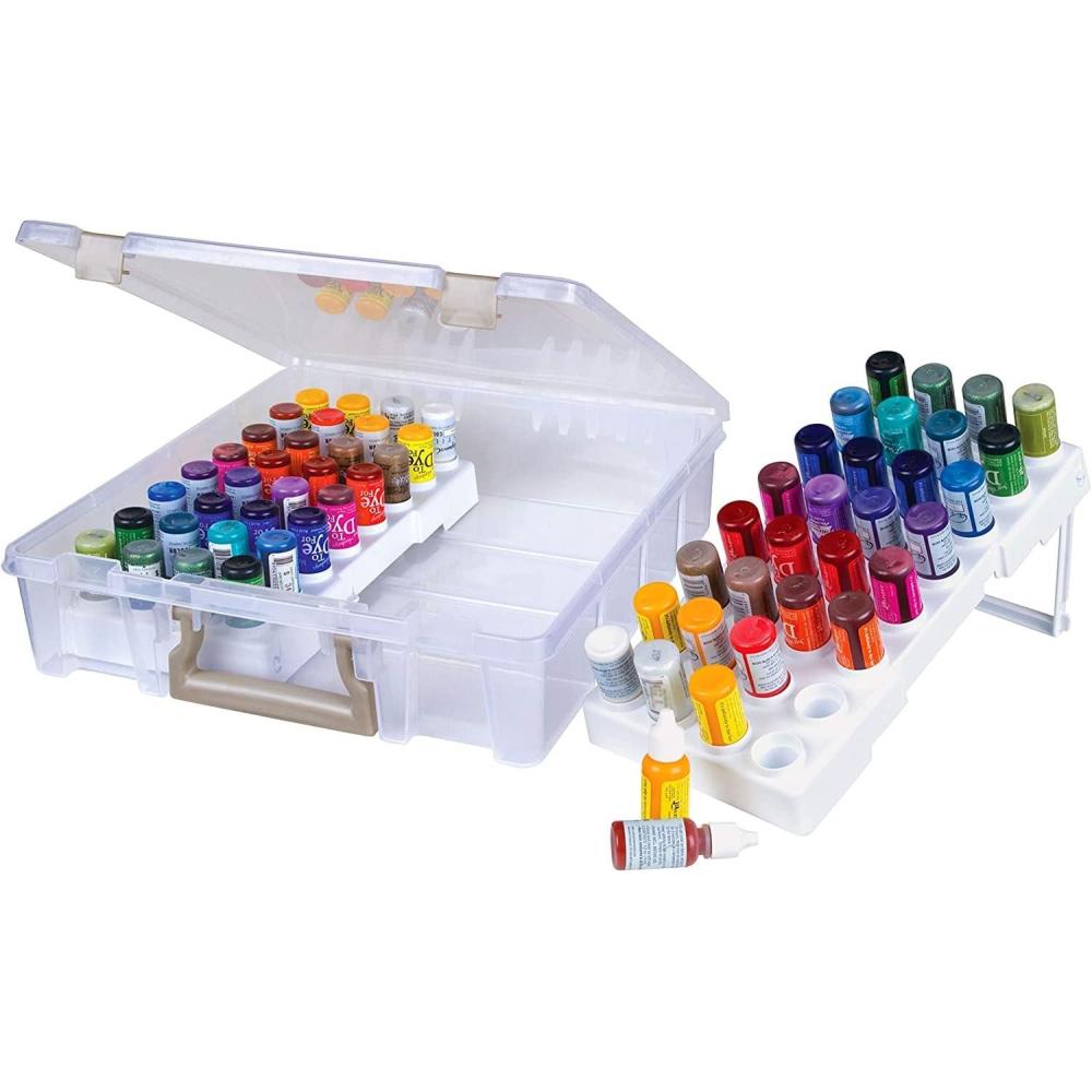 image:imageArtBin 6959AB Bottle Storage Super Satchel Portable Carrying Case Organizes up to 32 individual 05oz Bottles ClearPack of 1