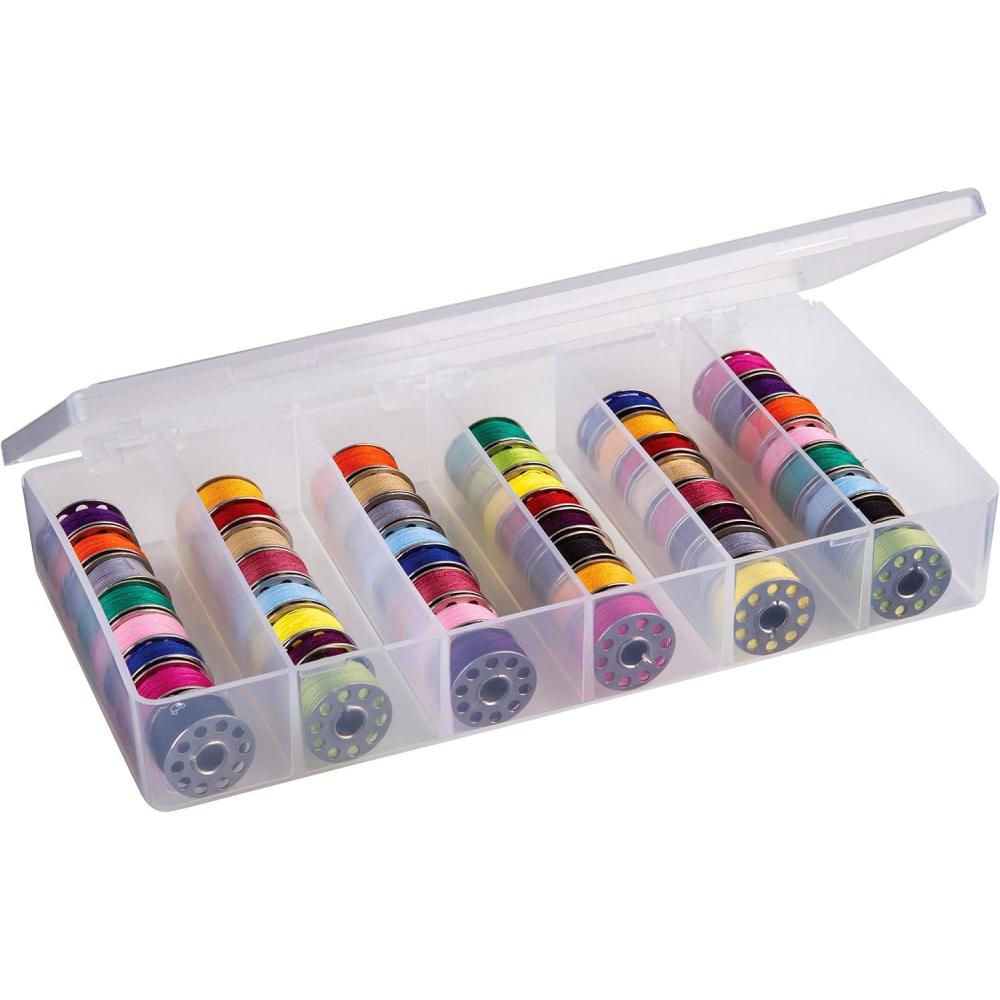 image:imageArtBin 8156AB Large Bobbin Box Sewing Bobbin Organizer 1 Plastic Storage Case ClearLarge Pack of 6