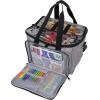 ArtBin 6824AG Mini Yarn Drum, Portable Knitting & Crochet Storage, [1] Poly Canvas Tote Bag, Gray Print(Gray)