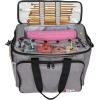 ArtBin 6824AG Mini Yarn Drum, Portable Knitting & Crochet Storage, [1] Poly Canvas Tote Bag, Gray Print(Gray)