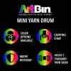 ArtBin 6824AG Mini Yarn Drum, Portable Knitting & Crochet Storage, [1] Poly Canvas Tote Bag, Gray Print(Grey)