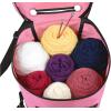 ArtBin 6824AG Mini Yarn Drum, Portable Knitting & Crochet Storage, [1] Poly Canvas Tote Bag, Gray Print(Pink)