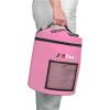 ArtBin 6824AG Mini Yarn Drum, Portable Knitting & Crochet Storage, [1] Poly Canvas Tote Bag, Gray Print(Pink)