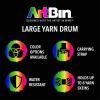 ArtBin 6824AG Mini Yarn Drum, Portable Knitting & Crochet Storage, [1] Poly Canvas Tote Bag, Gray Print(Pink)
