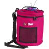 ArtBin 6824AG Mini Yarn Drum, Portable Knitting & Crochet Storage, [1] Poly Canvas Tote Bag, Gray Print(Raspberry)