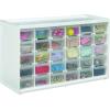 ArtBin 6830PC Store-In-Drawer Cabinets – Wall Mountable Storage Cabinet with 30 Drawers, Art & Craft Organizer, Clear/White(30 Drawer)