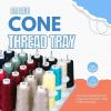 ArtBin 6901AB Cone Thread Tray, Sewing & Embroidery Serger Cone Thread Spool Assortment Organizer, Super Satchel System Accessory, Up To 25 Traditional Spools or Up To 50 Mini Spools, White(12.5 x 12.5 x .5 inches)