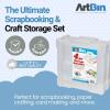 ArtBin 6913ZZ 12″ x 12″ Portable Art & Craft Organizer with Handle 3-Pack, [3] Plastic Storage Cases, Clear(12″ x 12″ & 6″ x 6″ – 4-Piece Set (2 of Each))