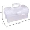 ArtBin 6918AH Twin Top 17 inch Supply Box, Portable Art & Craft Supply Organizer with Handle, [1] Plastic Storage Case, Translucent