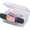 ArtBin 6971AB Quik View Base W/Taupe LATCHES Portable Art & Craft Organizer with Handle [1] Plastic Storage Case Translucent, 7 inch – Deep, Open(7 inch – Deep)