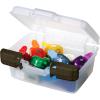 ArtBin 6971AB Quik View Base W/Taupe LATCHES Portable Art & Craft Organizer with Handle [1] Plastic Storage Case Translucent, 7 inch – Deep, Open(7 inch – Deep)