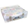 ArtBin 6981AB Super Satchel Deluxe Divided Base, Large Portable Art & Craft Organizer with Drawers, [1] Plastic Storage Case, Clear(Divided Base)