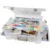 ArtBin 6981AB Super Satchel Deluxe Divided Base, Large Portable Art & Craft Organizer with Drawers, [1] Plastic Storage Case, Clear(Divided Base)