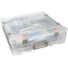 ArtBin 6981AB Super Satchel Deluxe Divided Base, Large Portable Art & Craft Organizer with Drawers, [1] Plastic Storage Case, Clear(Divided Base)