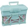 ArtBin 6994AB Solutions Cabinet, Portable Art & Craft Organizer with Handle & Drawers, [1] Plastic Storage Case, Clear/Aqua(Aqua)