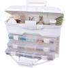ArtBin 6994AB Solutions Cabinet, Portable Art & Craft Organizer with Handle & Drawers, [1] Plastic Storage Case, Clear/Aqua(White)