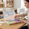 ArtBin Floss Finder Box: Clear Sewing Organizer with 6 Compartments, 12 Dividers, Durable – Perfect for Embroidery Floss and Small Sewing Supplies Storage(1 Count (Pack of 1))