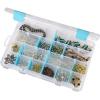 ArtBin 6847AG Medium Anti-Tarnish Box with Removable Dividers, Jewelry & Craft Organizer with Anti-Tarnish Technology, [1] Plastic Storage Case, Clear with Aqua Accents(Medium (10.75″ x 7.375″))