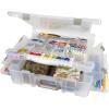 ArtBin 6981AB Super Satchel Deluxe Divided Base, Large Portable Art & Craft Organizer with Drawers, [1] Plastic Storage Case, Clear(Divided Base)