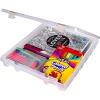 ArtBin 9100AB Super Satchel Slim 1 Open Compartment, Art & Craft Organizer, [1] Plastic Storage Case, Clear(1 Compartment)