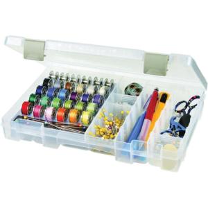 ArtBin 6911AB Sew-Lutions Bobbin/Supply Box Sewing Organizer, [1] Plastic Storage Case, Clear(Single Pack)