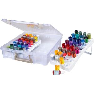 ArtBin 6959AB Bottle Storage Super Satchel, Portable Carrying Case – Organizes up to 32 individual 0.5oz Bottles, Clear((Pack of 1))