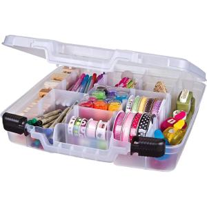 ArtBin 6961AB Quick View Deep Base Carrying Case with Removable Dividers, Portable Art & Craft Storage Box, 15″, Clear
