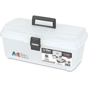 ArtBin 6966AB 16 in. Lift-Out Tray Box, Portable Art & Craft Organizer with Handle and Tray, Clear