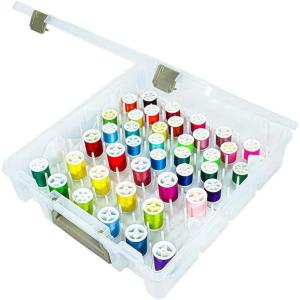 ArtBin Super Satchel Thread Box – Versatile Thread Storage for Sewing, Embroidery, and Quilting – 108 Pegs, Portable Design, Compatible with ArtBin Accessories – Made in USA, Transparent and Compact