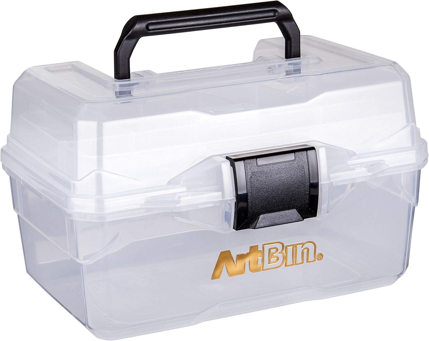 image:imageArtBin 6890AG Small Project Box Portable Art amp Craft Organizer with LiftOut Tray 1 Plastic Storage Case ClearSmall Pack of 6