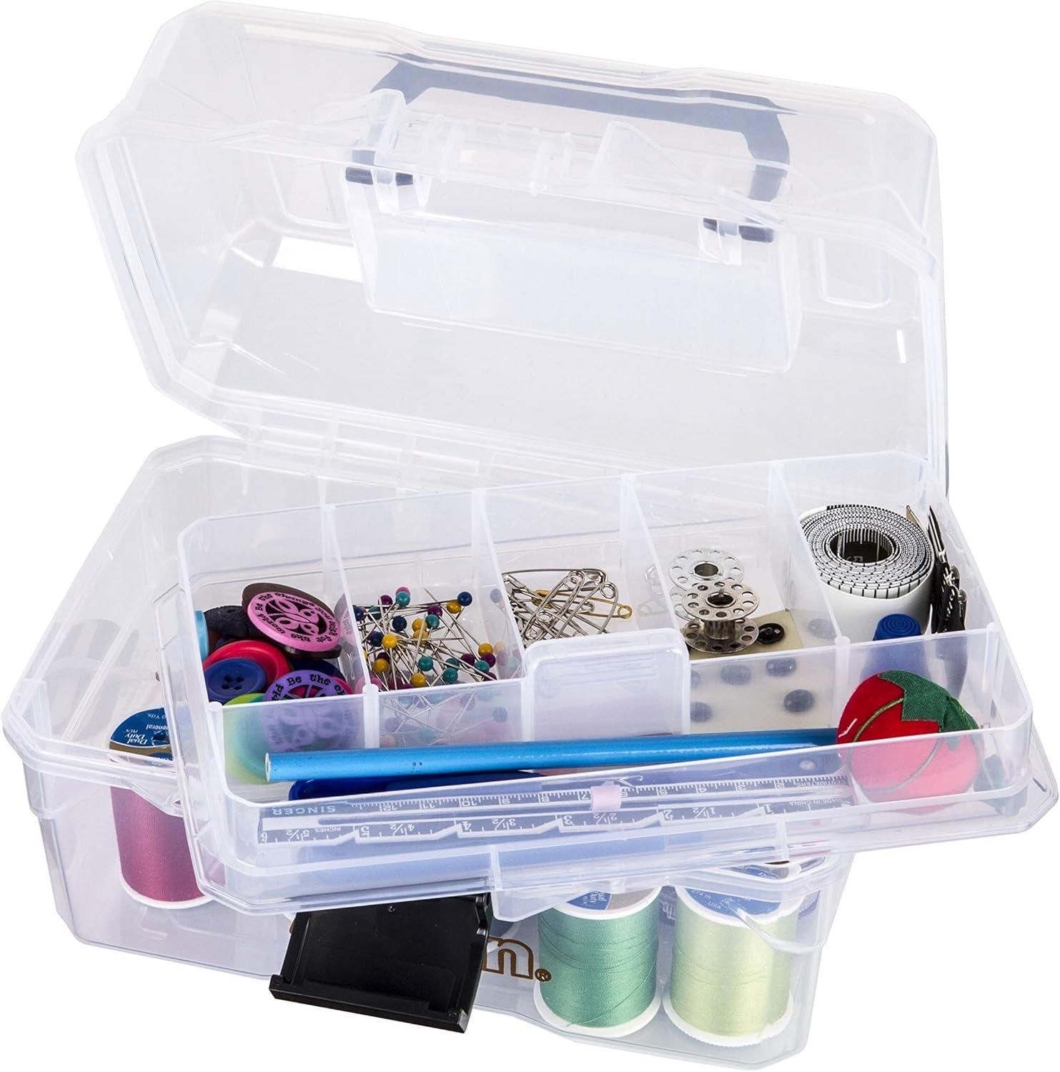 image:imageArtBin 6890AG Small Project Box Portable Art amp Craft Organizer with LiftOut Tray 1 Plastic Storage Case ClearSmall Pack of 6