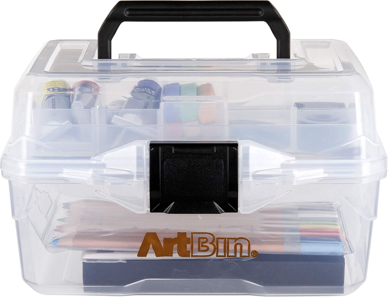 image:imageArtBin 6890AG Small Project Box Portable Art amp Craft Organizer with LiftOut Tray 1 Plastic Storage Case ClearSmall Pack of 6