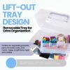 ArtBin 6890AG Small Project Box, Portable Art & Craft Organizer with Lift-Out Tray, [1] Plastic Storage Case, Clear(Small)