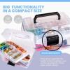 ArtBin 6890AG Small Project Box, Portable Art & Craft Organizer with Lift-Out Tray, [1] Plastic Storage Case, Clear(Small)