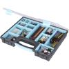 ArtBin 6877AG Double-Sided Quick View Carrying Case, Portable Art & Craft Organizer with Removable Dividers, [1] Plastic Storage Case, Black/Aqua with Clear Lid(Large)