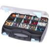 ArtBin 6877AG Double-Sided Quick View Carrying Case, Portable Art & Craft Organizer with Removable Dividers, [1] Plastic Storage Case, Black/Aqua with Clear Lid(Medium)