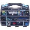 ArtBin 6877AG Double-Sided Quick View Carrying Case, Portable Art & Craft Organizer with Removable Dividers, [1] Plastic Storage Case, Black/Aqua with Clear Lid(Medium)